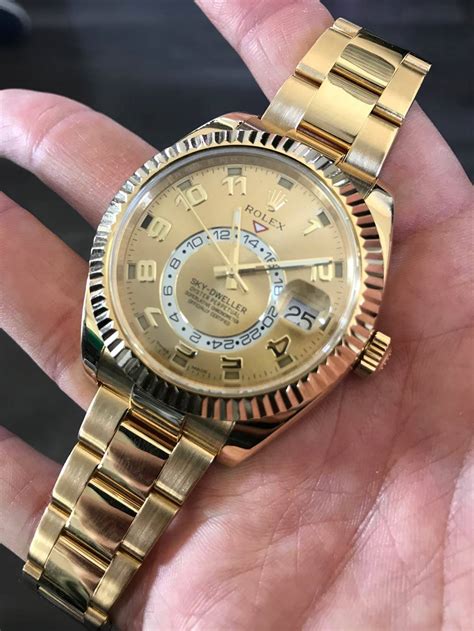 rolex sky dweller yellow gold review|Rolex skydweller price.